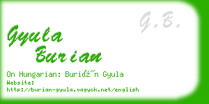 gyula burian business card